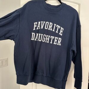 Favorite Daughter Navy Sweatshirt with White Lettering